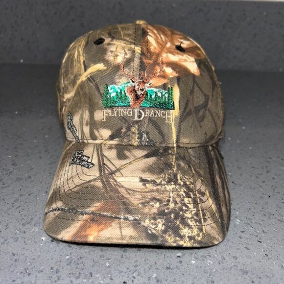 Flying D Ranch Realtree Strapback Hat Camouflage One Size Port Authority NWOT - Picture 1 of 7